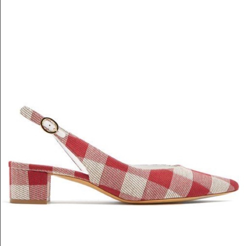 Mansur Gavriel | Red Gingham Slingback